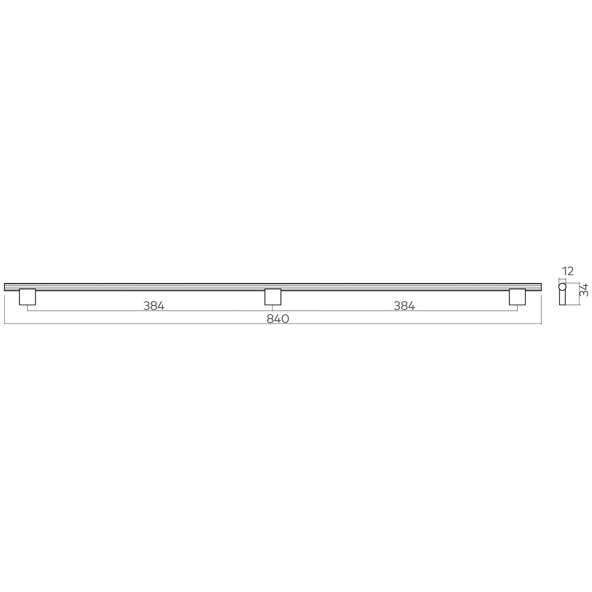 H&H DIXTON BAR HANDLE 768HC D12x840x34 PCP - GDIB768CP