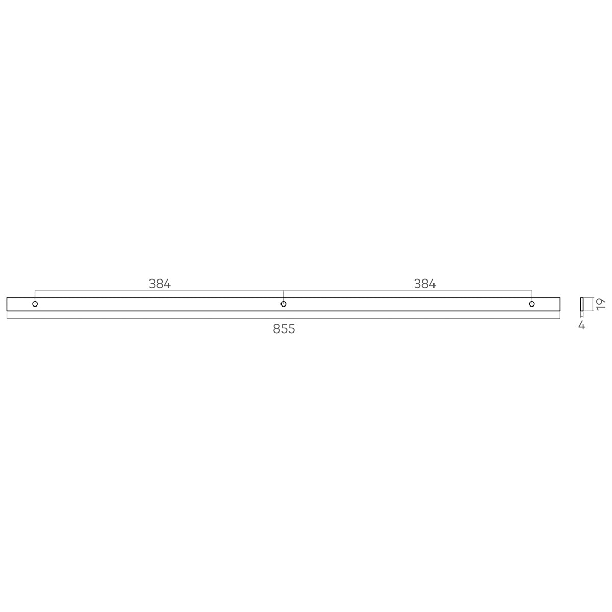 H&H DIXTON HANDLE BACKPLATE 768HC 855x19x4 BSB - GU04BP768BSB