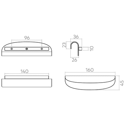 H&H SCROLL PULL HANDLE 096HC PBL - GSCP096PBL by FORMED