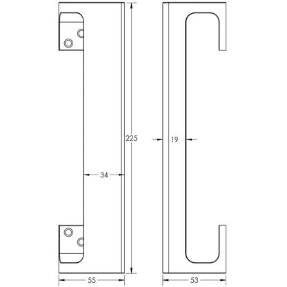PULL HANDLE SQUARE 225x55x53 SAA J3572A