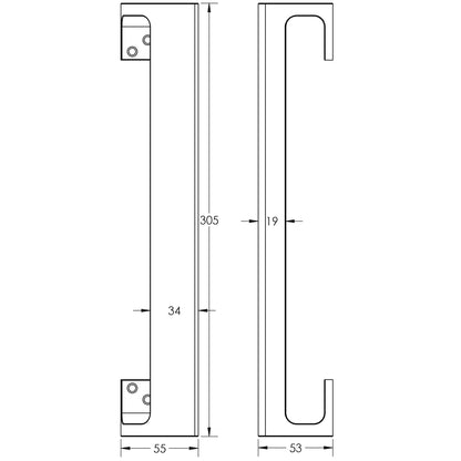 PULL HANDLE SQUARE 305x55x53 SAA J3572B