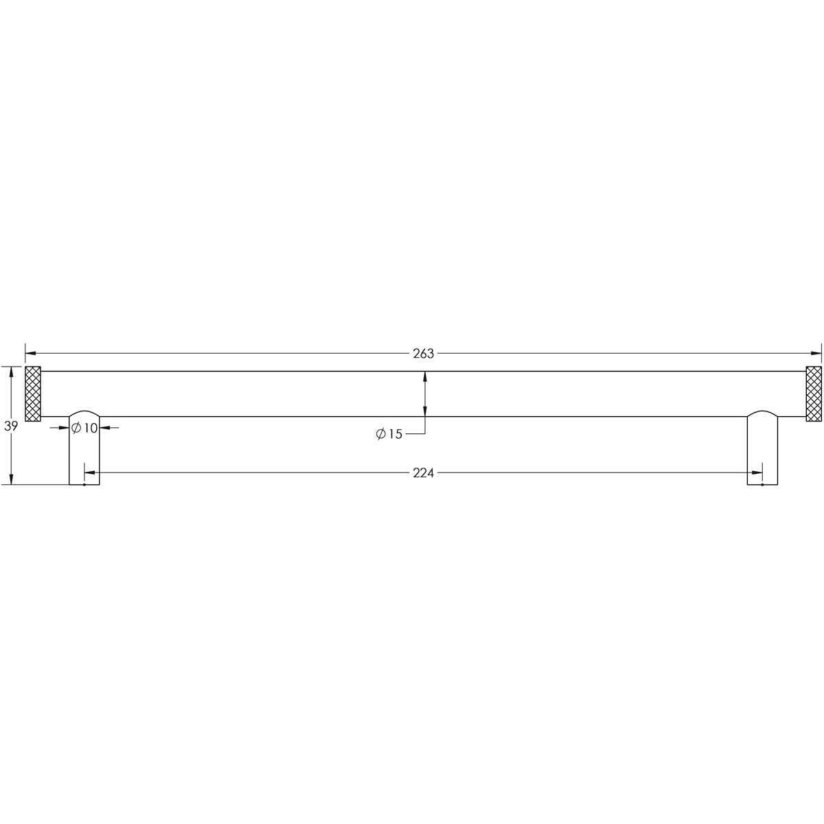 HOXTON WENLOCK CABINET HANDLE 224HC 263x39x15 SBR