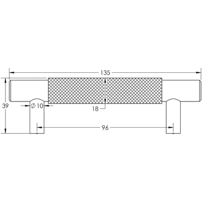 HOXTON TAPLOW CABINET HANDLE 096HC 135x39x18 DBZ
