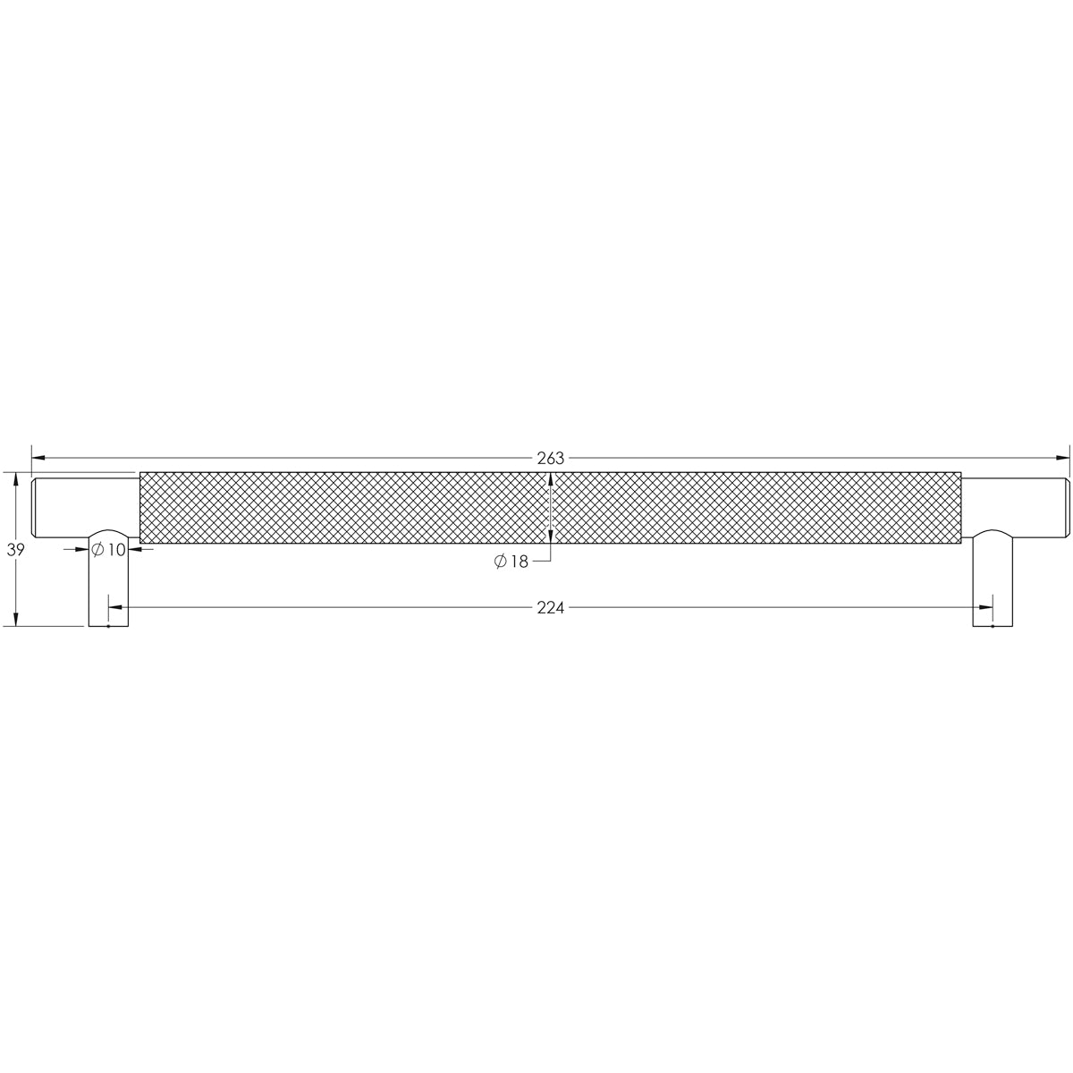 HOXTON TAPLOW CABINET HANDLE 224HC 263x39x18 SNP