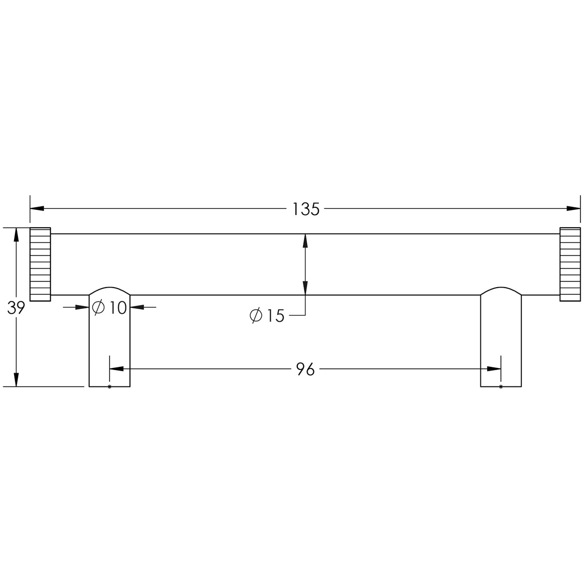 HOXTON THAXTED CABINET HANDLE 096HC 135x39x15 DBZ