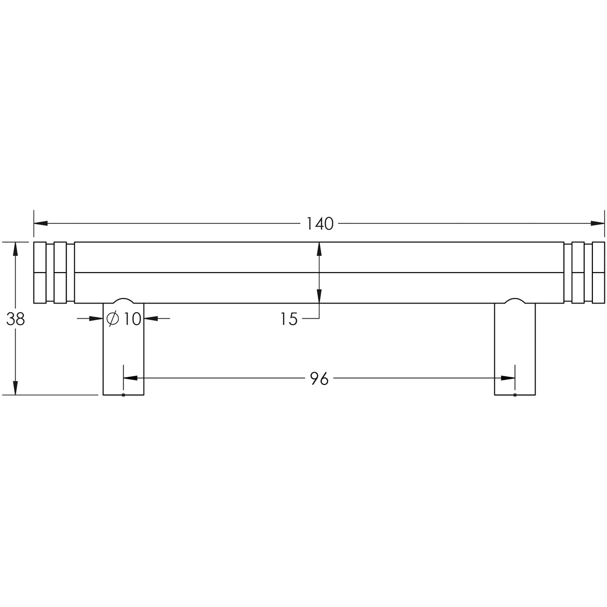 HOXTON NILE CABINET HANDLE 096HC 140x38x15 ABR