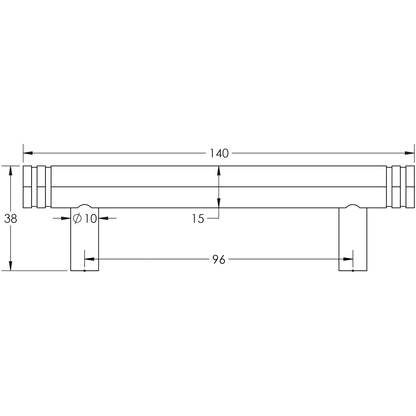 HOXTON NILE CABINET HANDLE 096HC 140x38x15 MBK