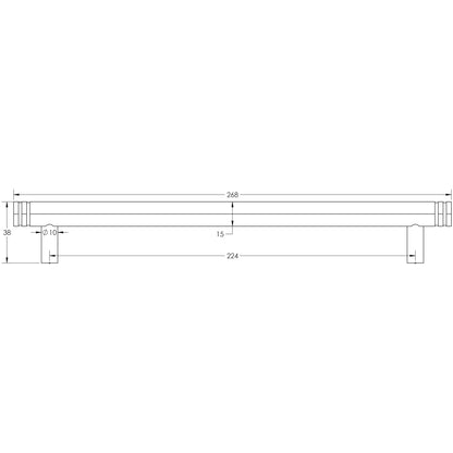 HOXTON NILE CABINET HANDLE 224HC 268x38x15 PNP