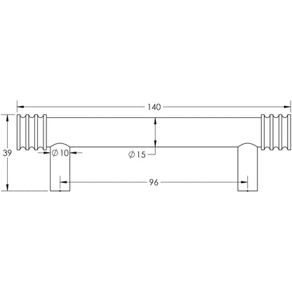 HOXTON STURT CABINET HANDLE 096HC 140x39x15 MBK