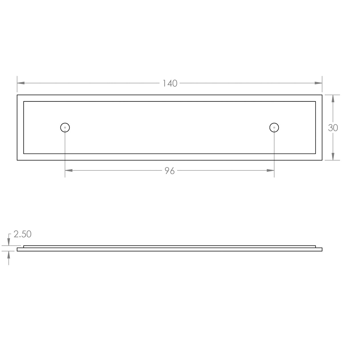 HOXTON RUSHTON CUPBOARD BACKPLATE 096HC 140x30x2.5 PNP