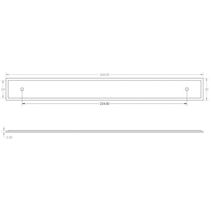 HOXTON RUSHTON CUPBOARD BACKPLATE 224HC 268x30x2.5 SNP