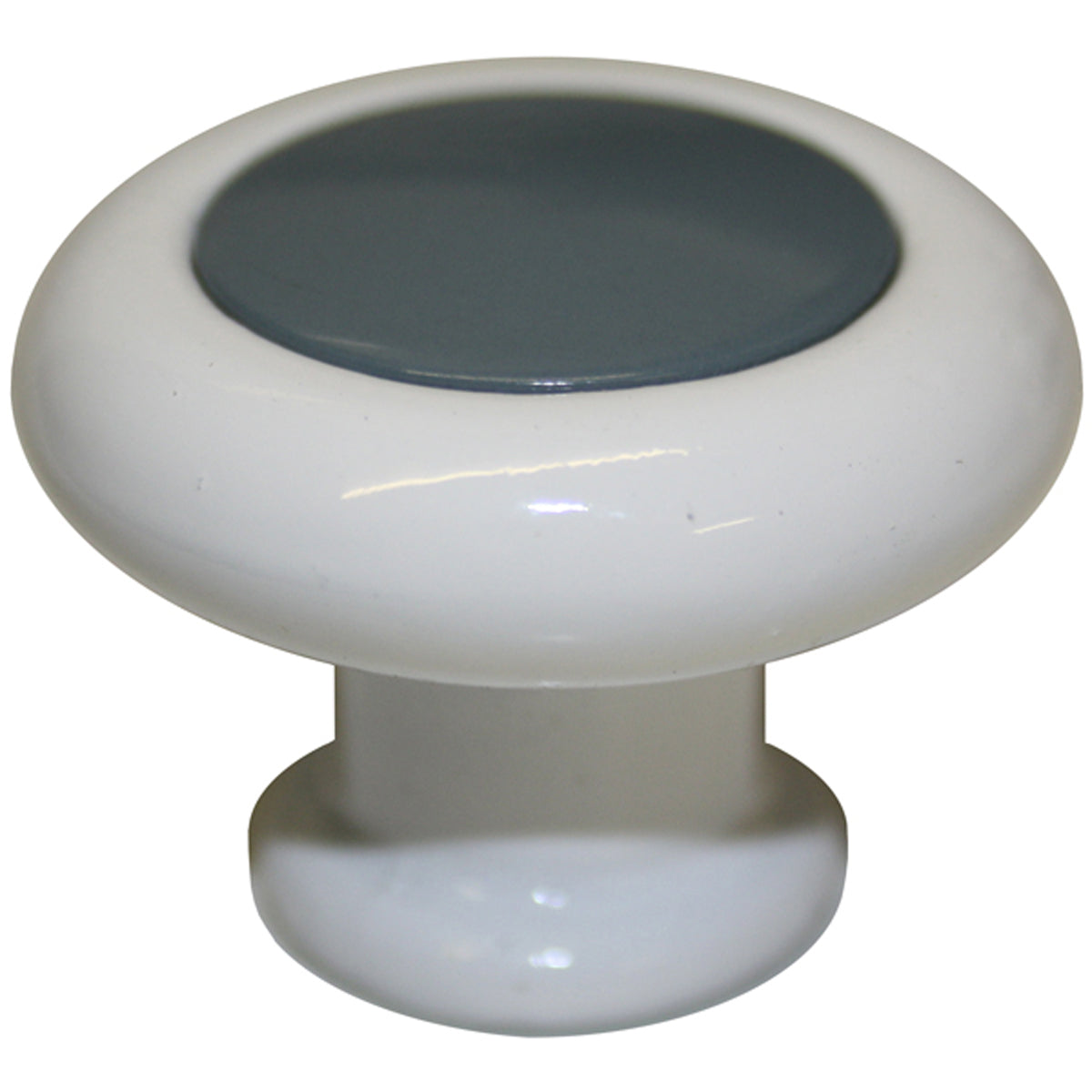ROUND KNOB+INSERT D32x23 CI/WH GREY