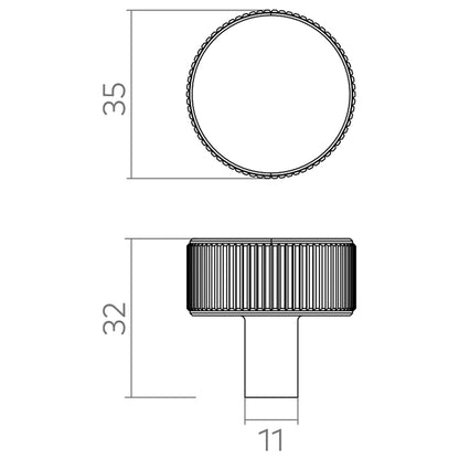 H&H HOXA KNOB D35x32 DBB - GHOK035DBB