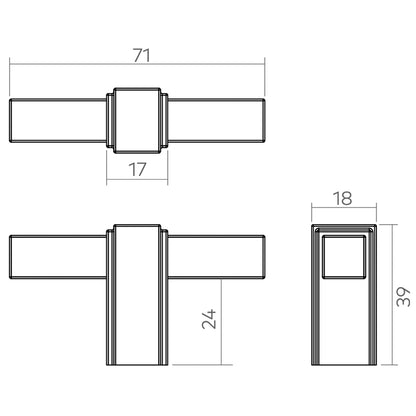 H&H HEMPSTOCK T-BAR KNOB 71x18x39 OBZ - GHEK071ORB