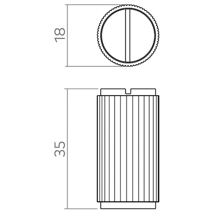 H&H TREW KNOB D18x35 MBK - GTREK018MBL