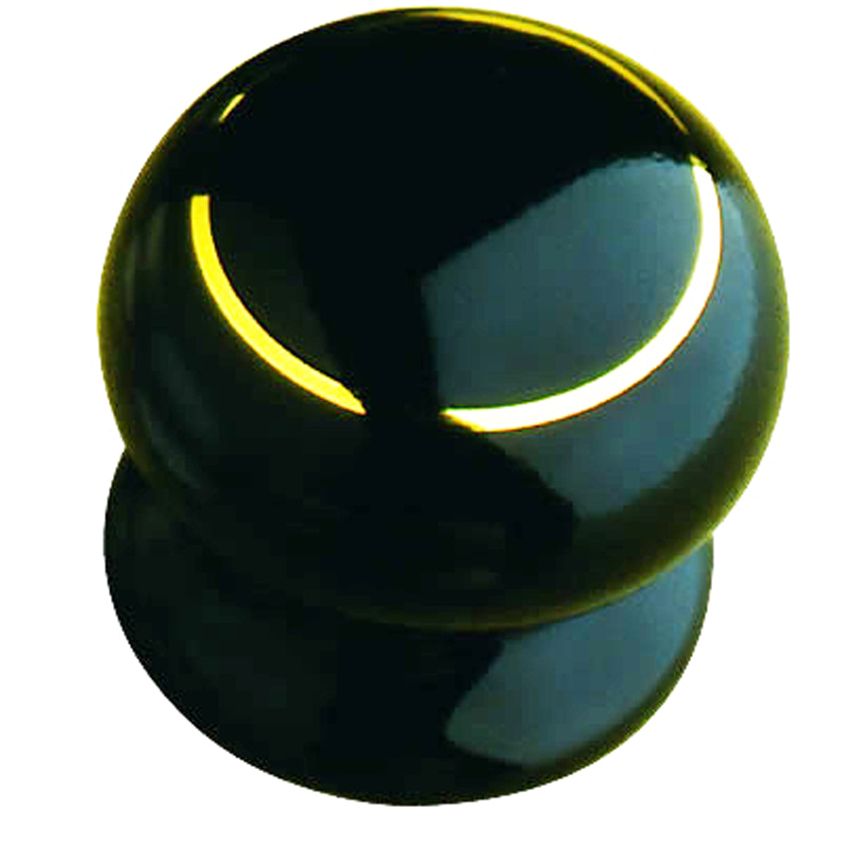 PORCELAIN KNOB D35 BLK/GLD RING