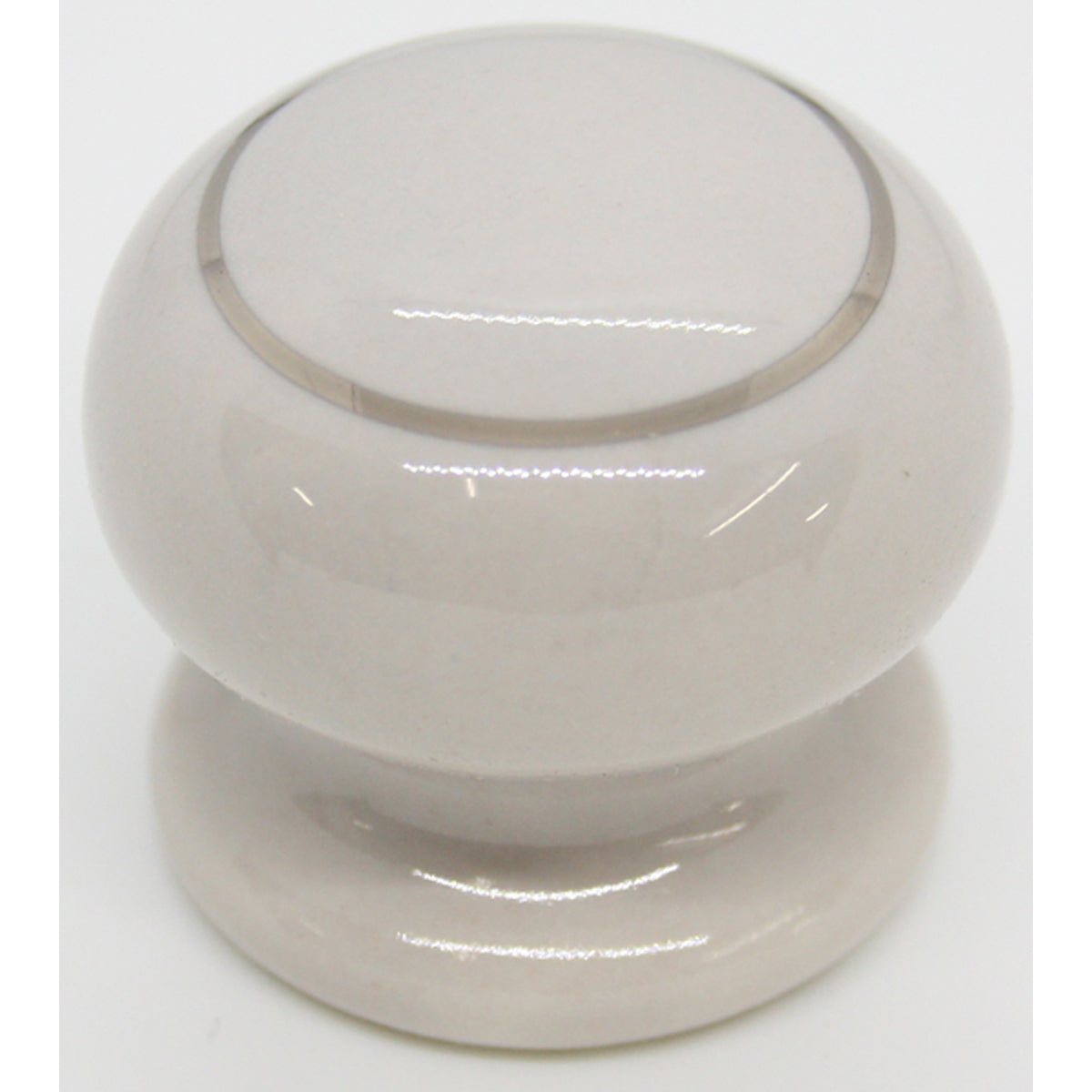 PORCELAIN KNOB D35 GREY/SIL RING