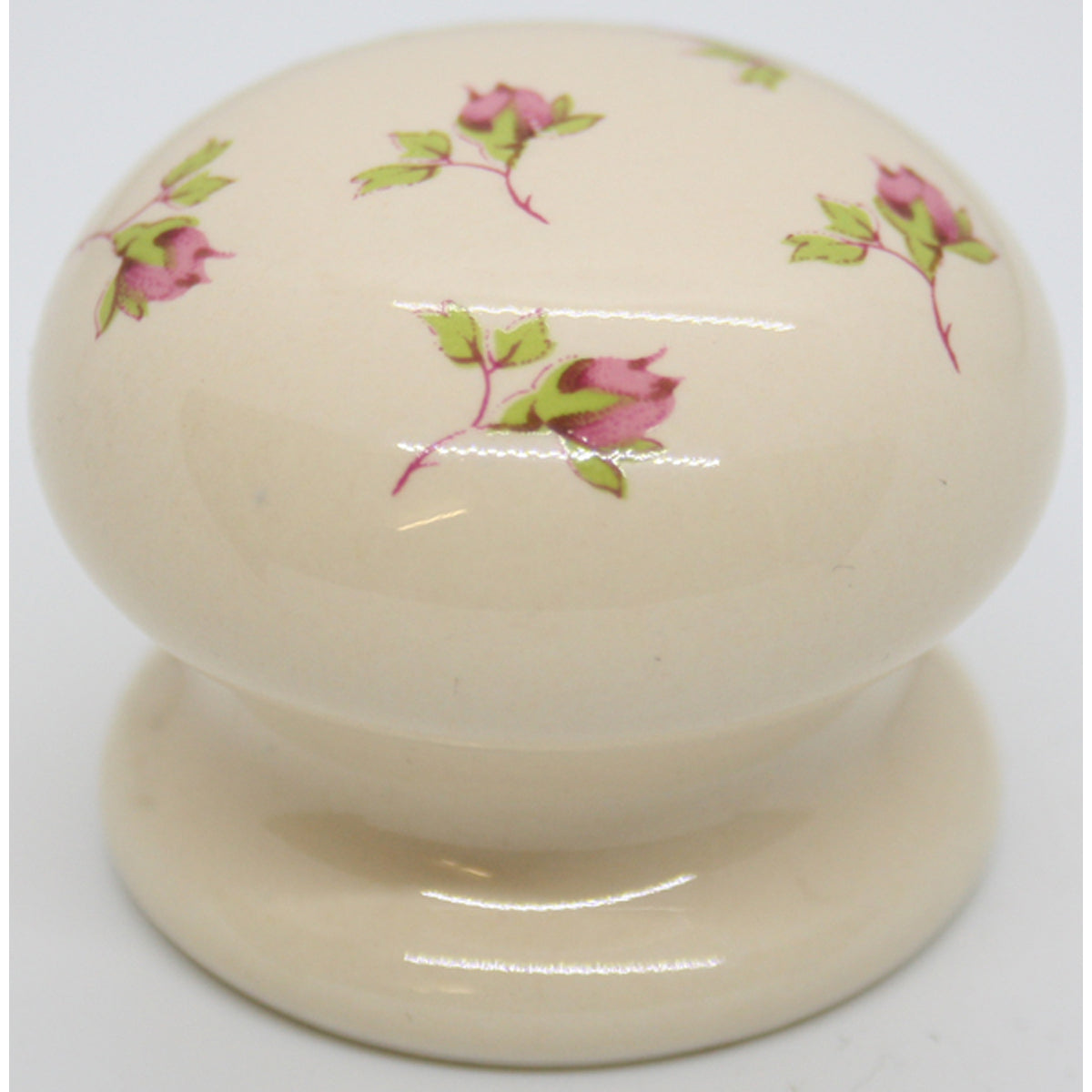 PORCELAIN KNOB D48 BEIGE/SPOT ROSE by GRINDCO 464 LTD