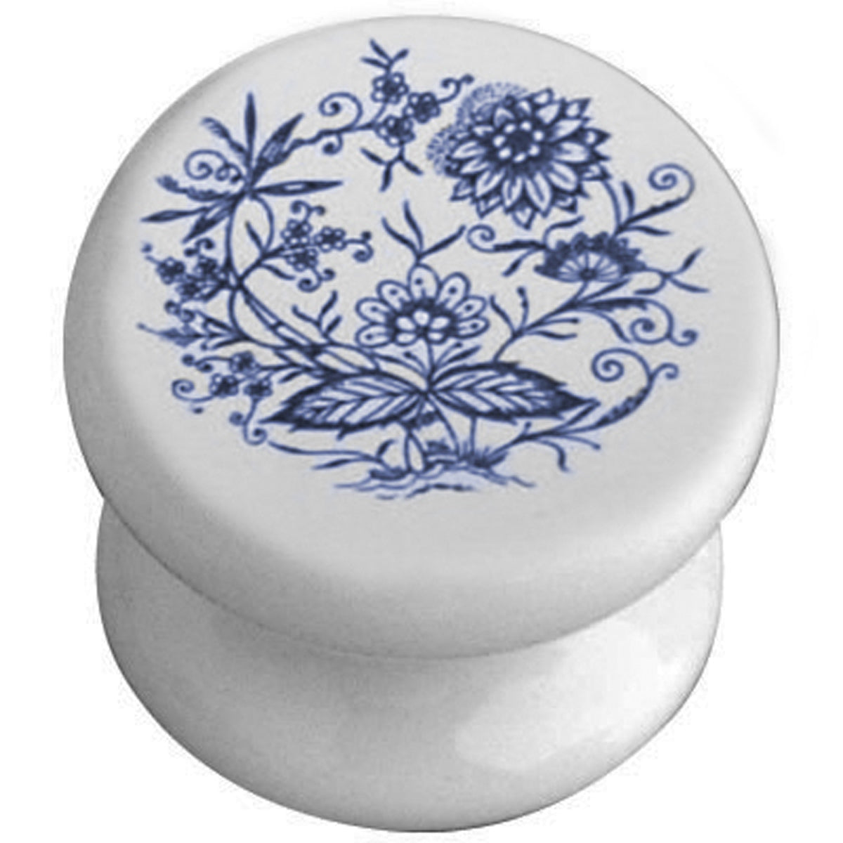 PORCELAIN KNOB B D35 WHI/BLUE DRES