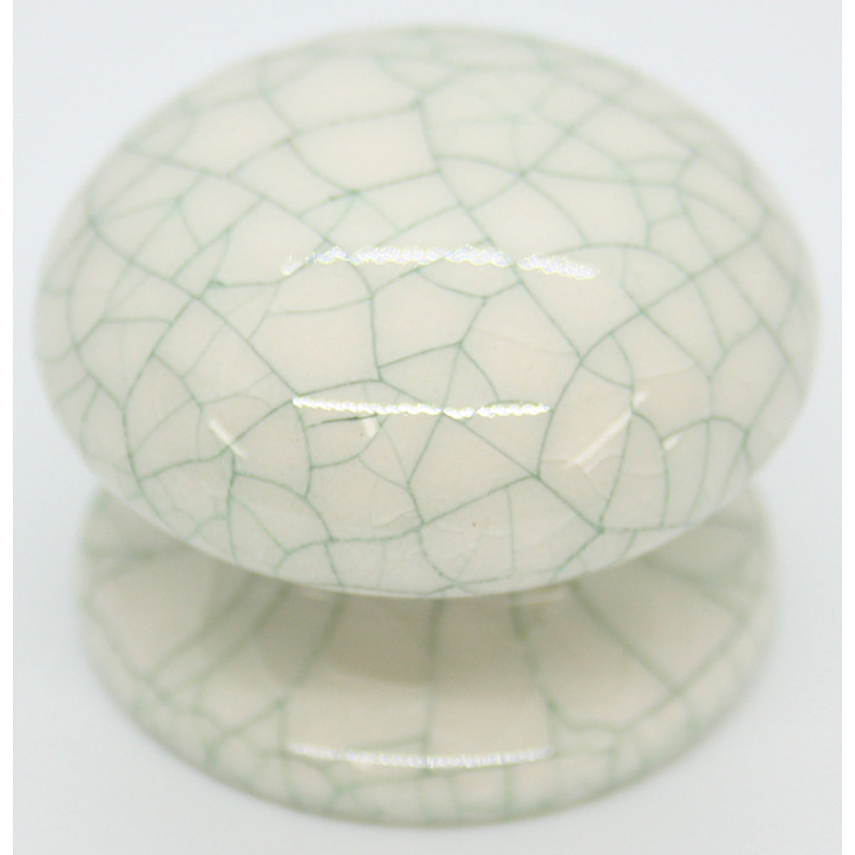 PORCELAIN KNOB D40 CRACKLE GREEN
