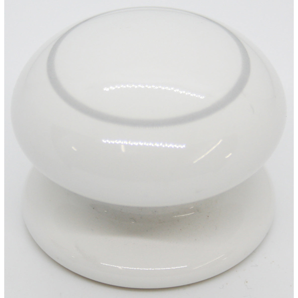 PORCELAIN KNOB D40 WHI/GREY RING by GRINDCO 464 LTD