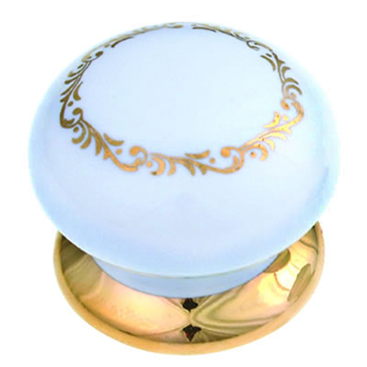 PORCELAIN KNOB D35 BEI/WINDSOR GOLD