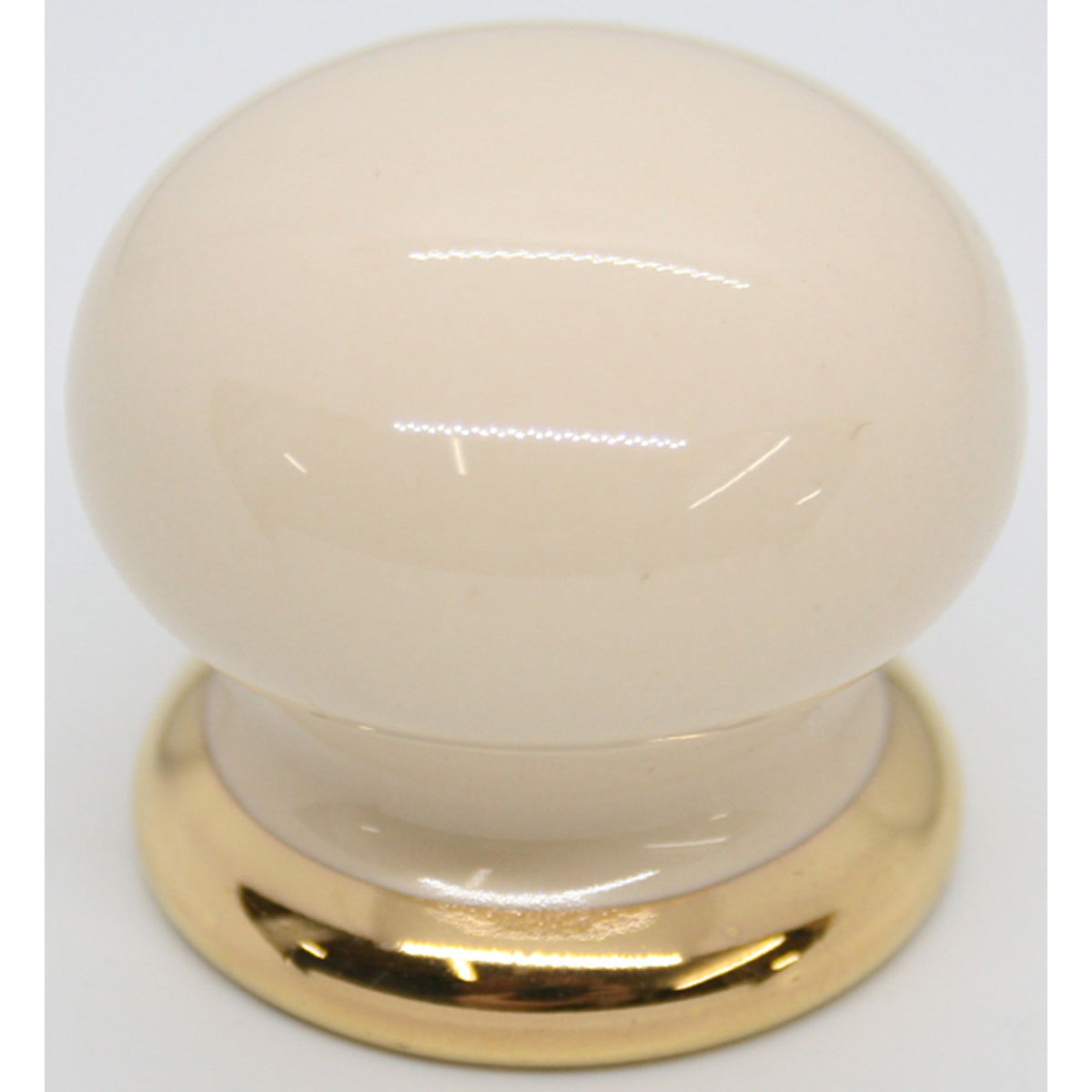 PORCELAIN KNOB D35 BEIGE/GOLD BASE