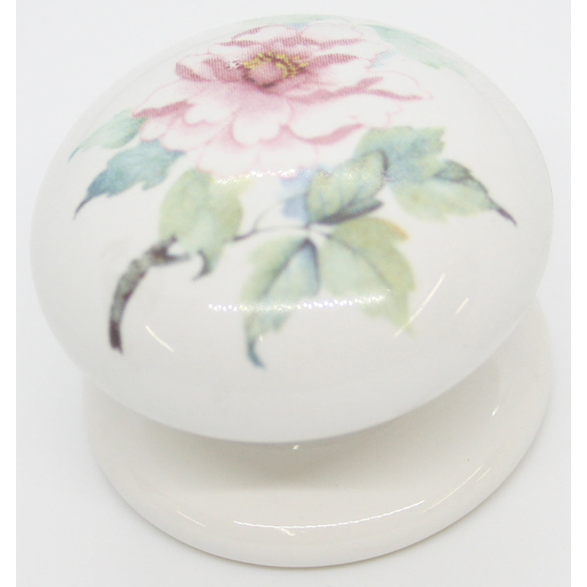 PORCELAIN KNOB D35 WHITE/PEONY