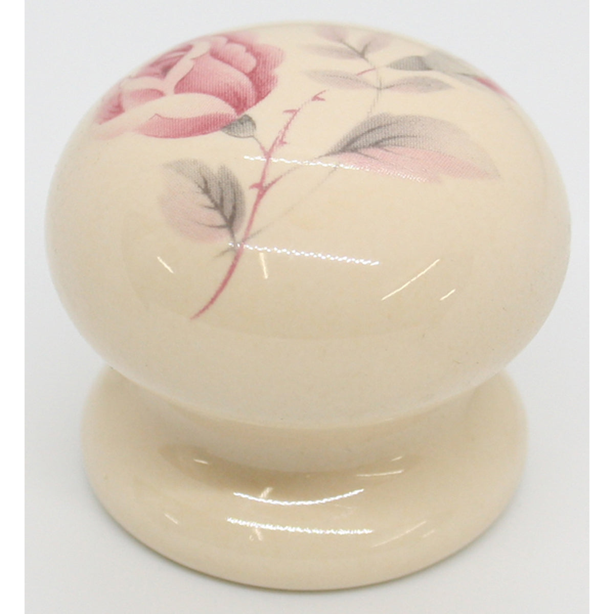 PORCELAIN KNOB D35 BEIGE/JUNE ROSE