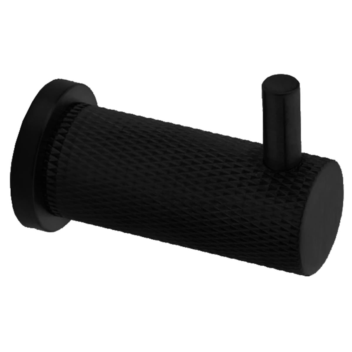 AW ROBE HOOK BRUN KNURL D25x49 BLK
