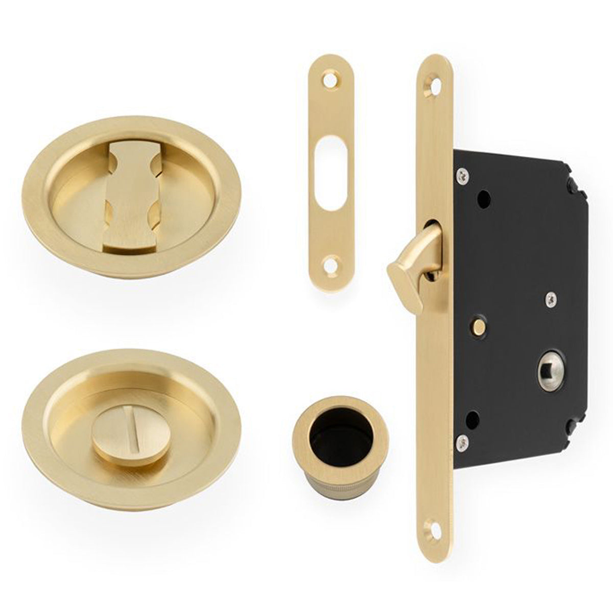 AW SLIDING LOCK SET RAD 70x50 SBR AW110RSBPVD by CARLISLE BRASS