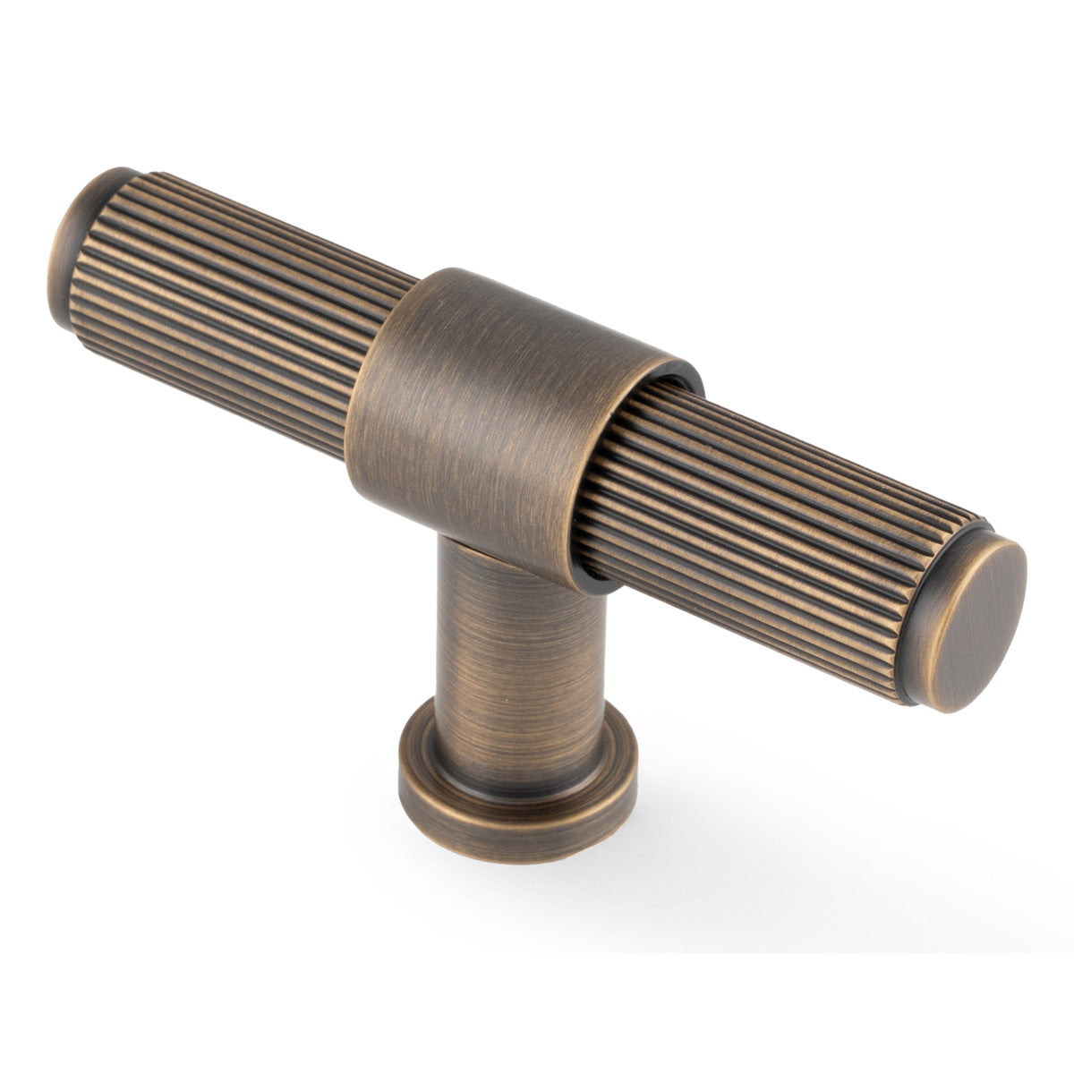 KINGSTON REEDED T-BAR CUPBOARD KNOB D19x80x44 ABR AW838R-80-AB by CARLISLE BRASS