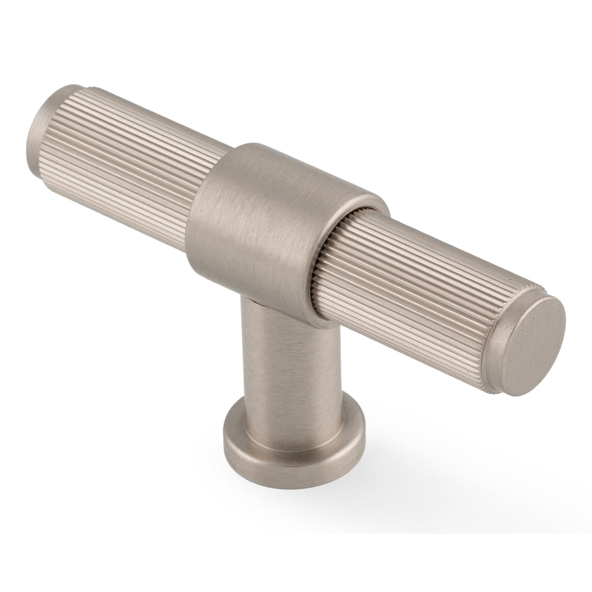 KINGSTON REEDED T-BAR CUPBOARD KNOB D19x80x44 SNP AW838R-80-SNPVD by CARLISLE BRASS