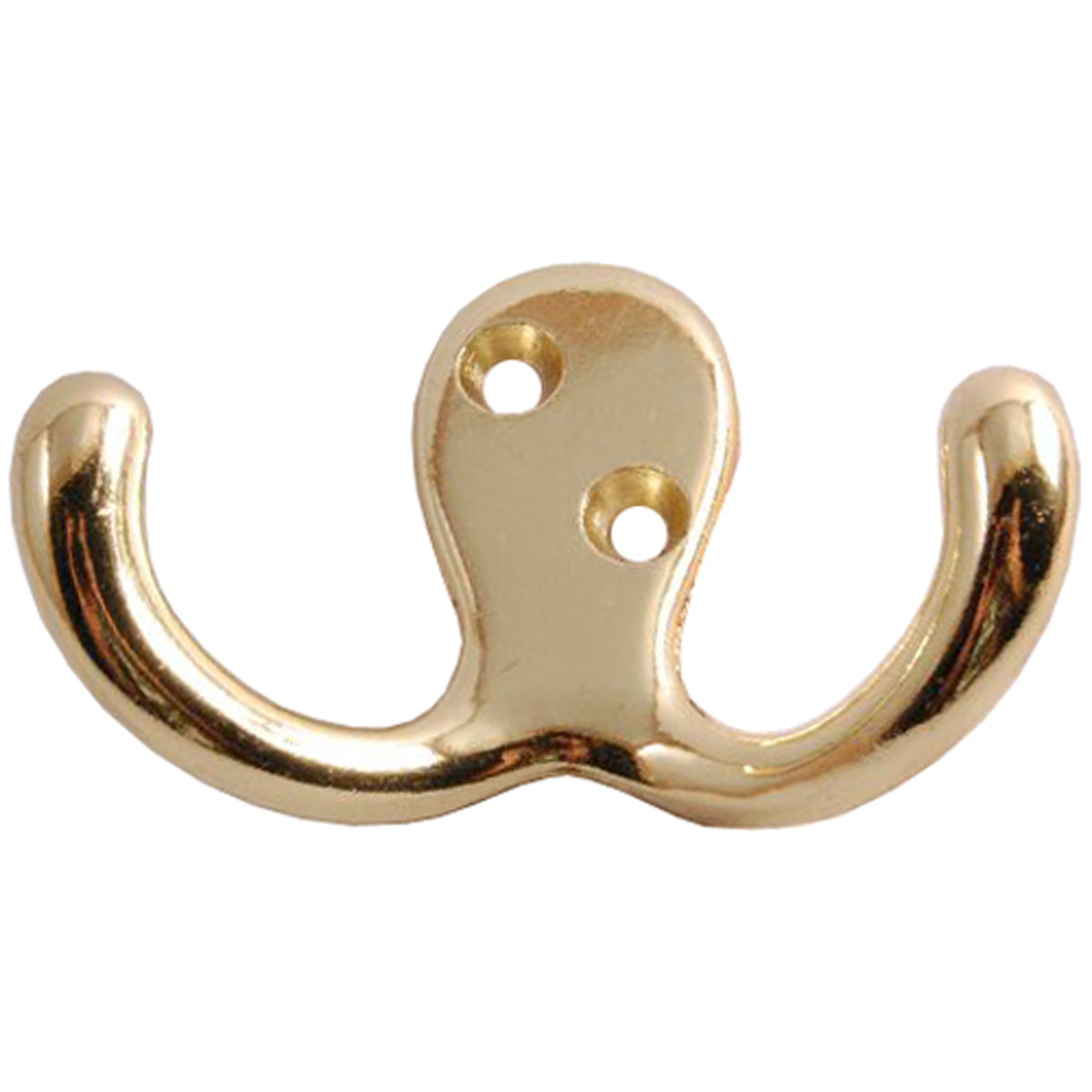 HARVEY SMITH DBL COAT HOOK BRS