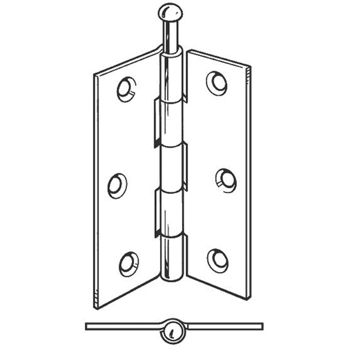 BUTT HINGE LOOSE PIN 75 ST/EB PR