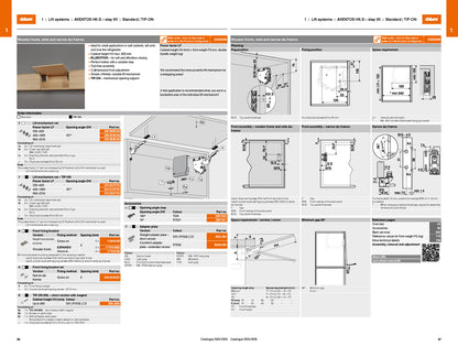 BLUM AVENTOS HK-S LIFT MECHANISM 0220-0500 TIP-ON MD SET by JULIUS BLUM UK LTD