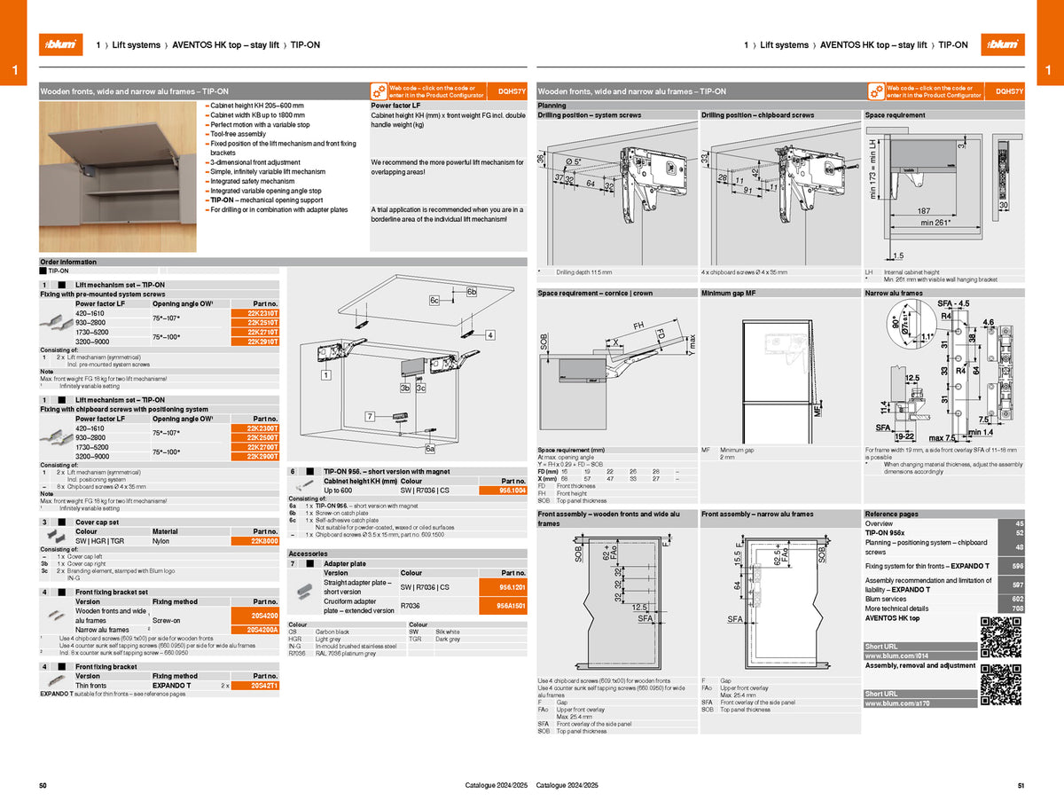 BLUM AVENTOS HK TOP LIFT MECHANISM 3200-9000 TIP-ON by JULIUS BLUM UK LTD