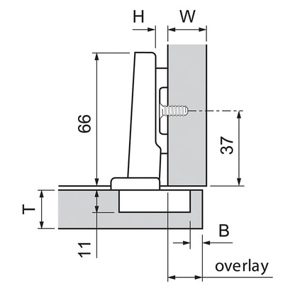 BLUM CLIP HINGE 100deg OVERLAY UNSPRUNG KNOCK-IN by JULIUS BLUM UK LTD