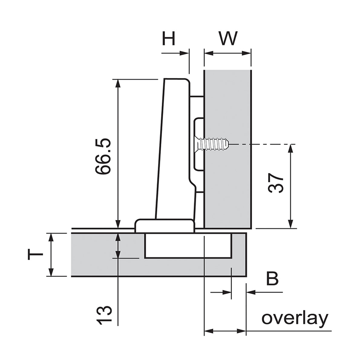 BLUM CLIP HINGE 110deg OVERLAY UNSPRUNG INSERTA by JULIUS BLUM UK LTD