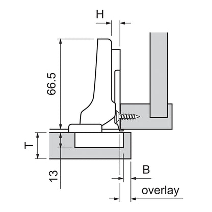 BLUM CLIP BLUMOTION HINGE 110deg DUAL INSERTA by JULIUS BLUM UK LTD