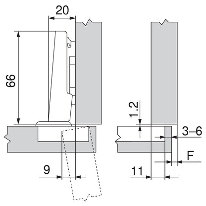 BLUM CLIP HINGE 100deg OVERLAY SCREW-ON by JULIUS BLUM UK LTD
