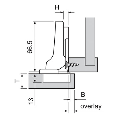 BLUM CLIP HINGE 110deg DUAL INSERTA by JULIUS BLUM UK LTD