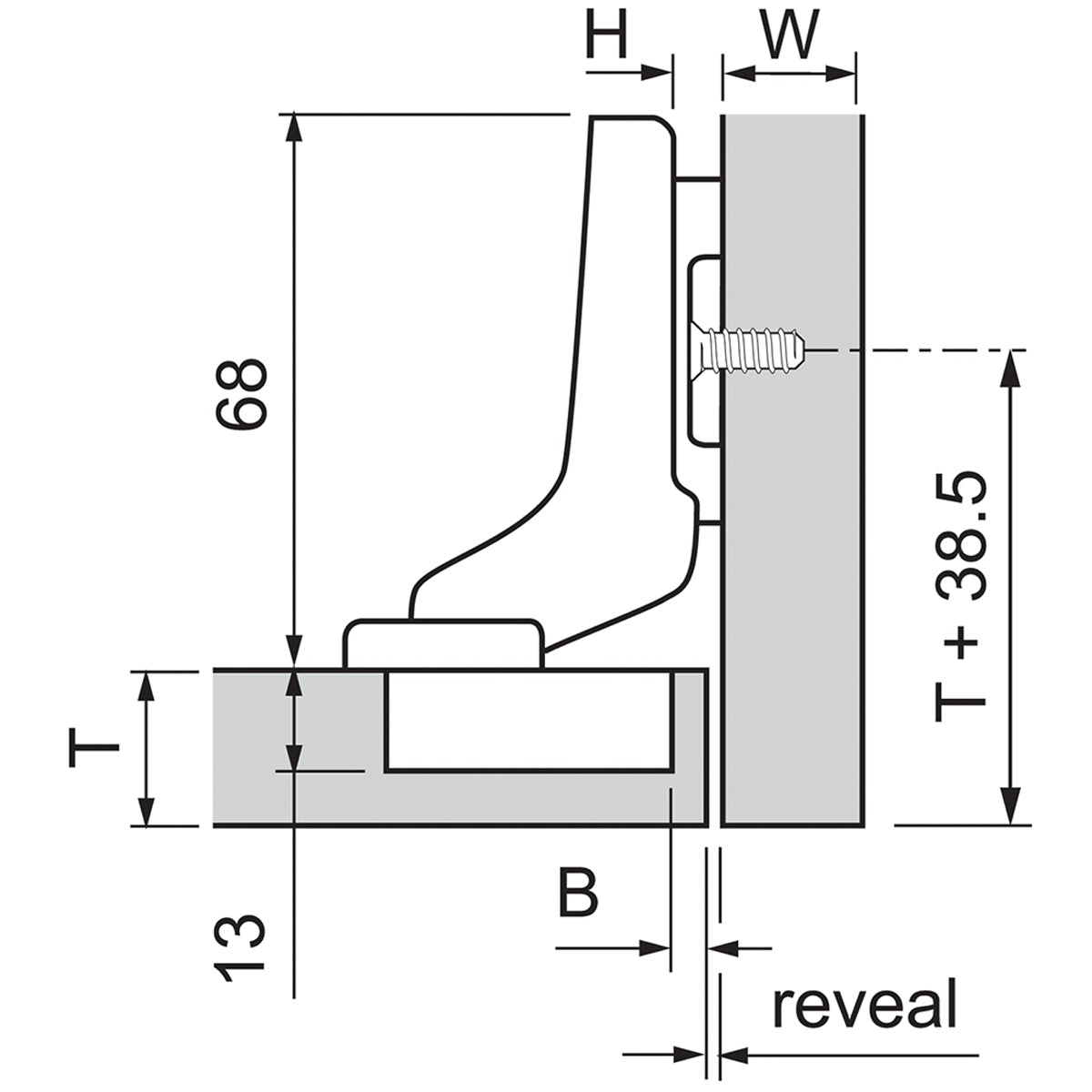 BLUM CLIP HINGE 110deg INSET INSERTA by JULIUS BLUM UK LTD
