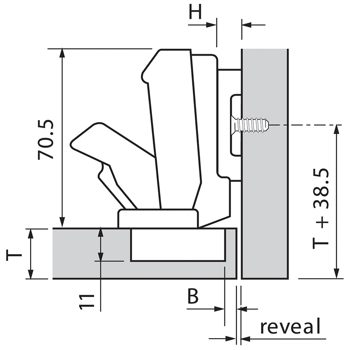 BLUM CLIP WIDE HINGE 170deg DUAL INSERTA by JULIUS BLUM UK LTD