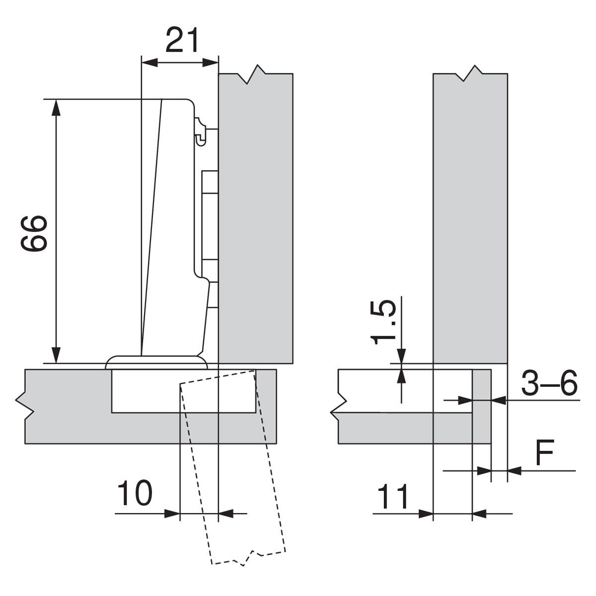 BLUM CLIP HINGE 107deg OVERLAY SCREW-ON by JULIUS BLUM UK LTD