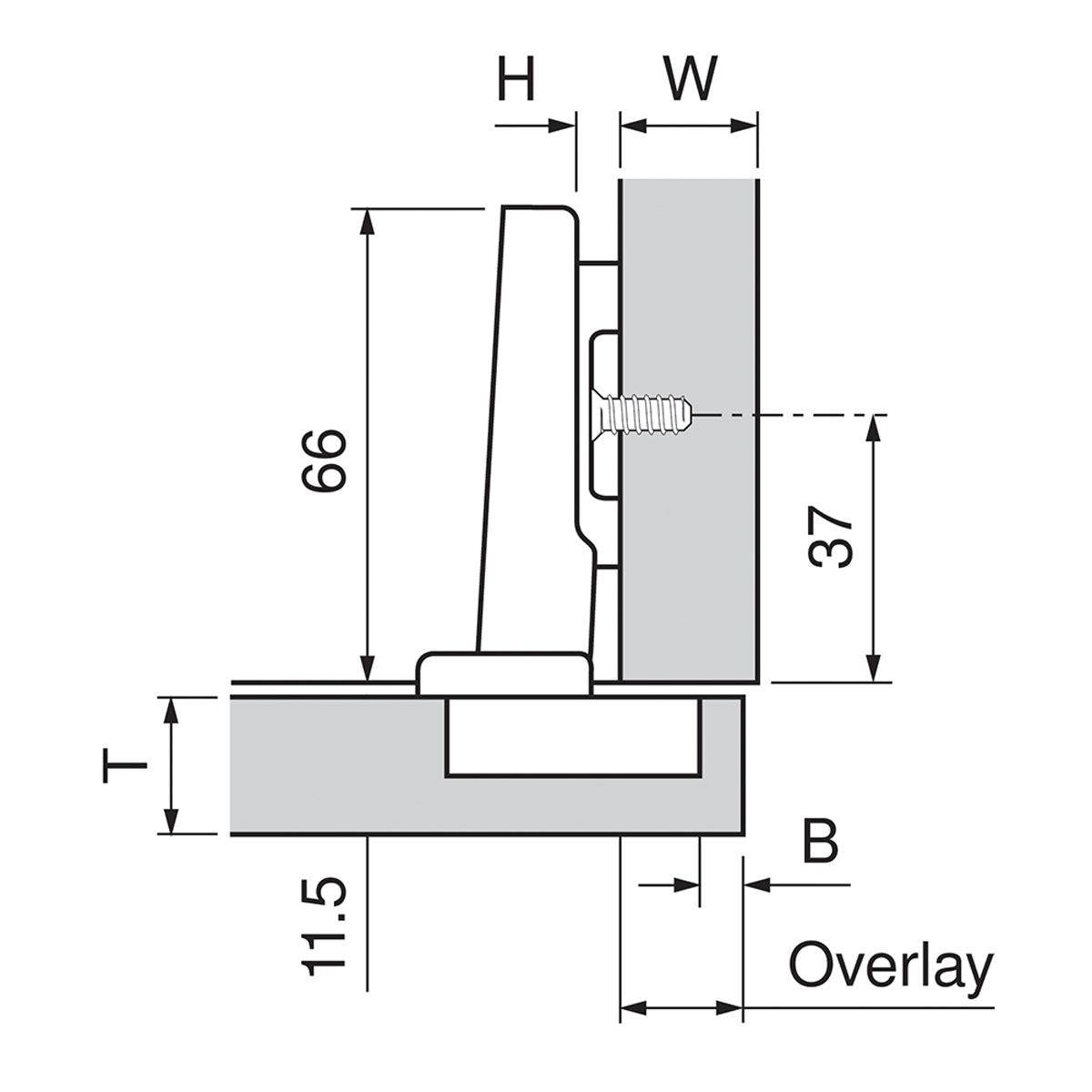 BLUM CLIP HINGE 107deg OVERLAY KNOCK-IN by JULIUS BLUM UK LTD