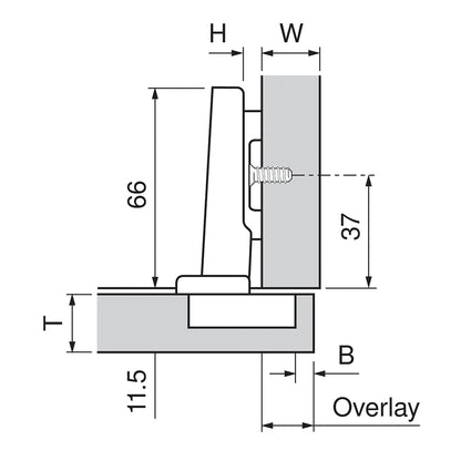 BLUM CLIP HINGE 107deg OVERLAY KNOCK-IN by JULIUS BLUM UK LTD