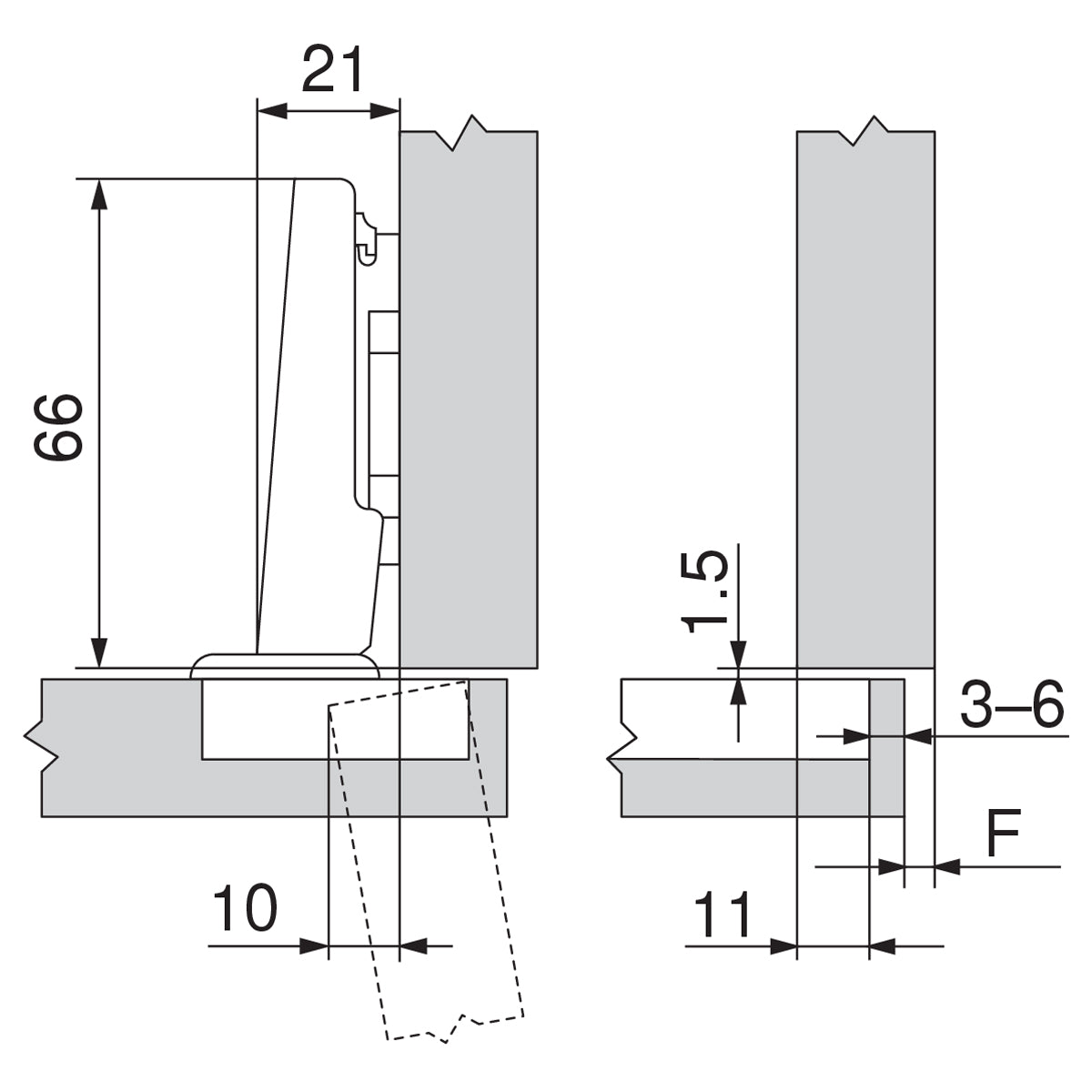 BLUM CLIP HINGE 107deg OVERLAY INSERTA by JULIUS BLUM UK LTD