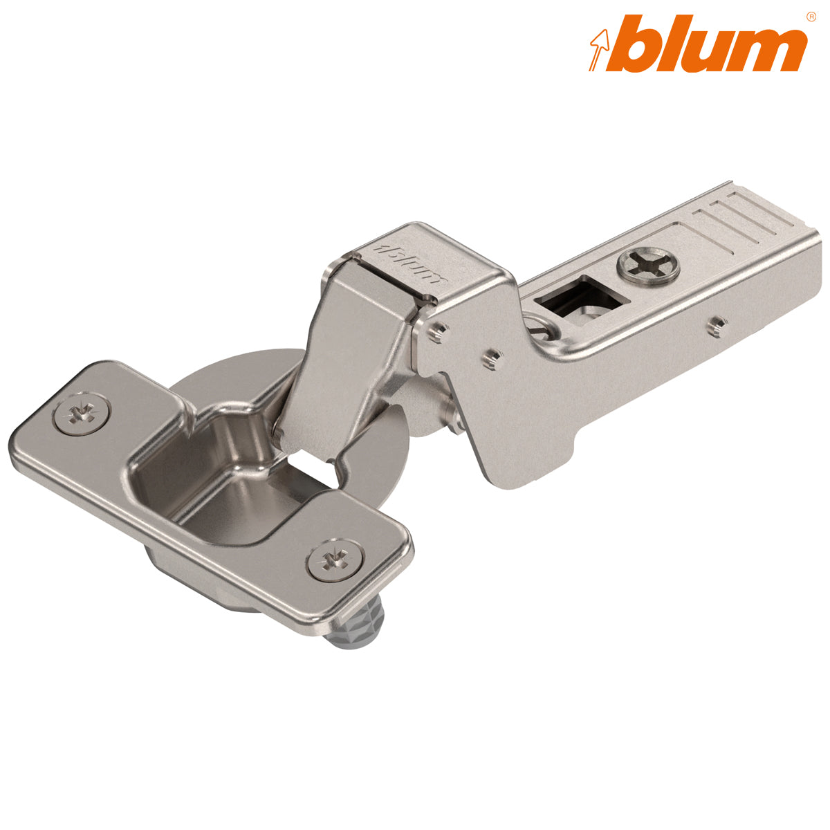 Blum 75T1780 CLIP top 107° inset knock-in cabinet hinge in nickel