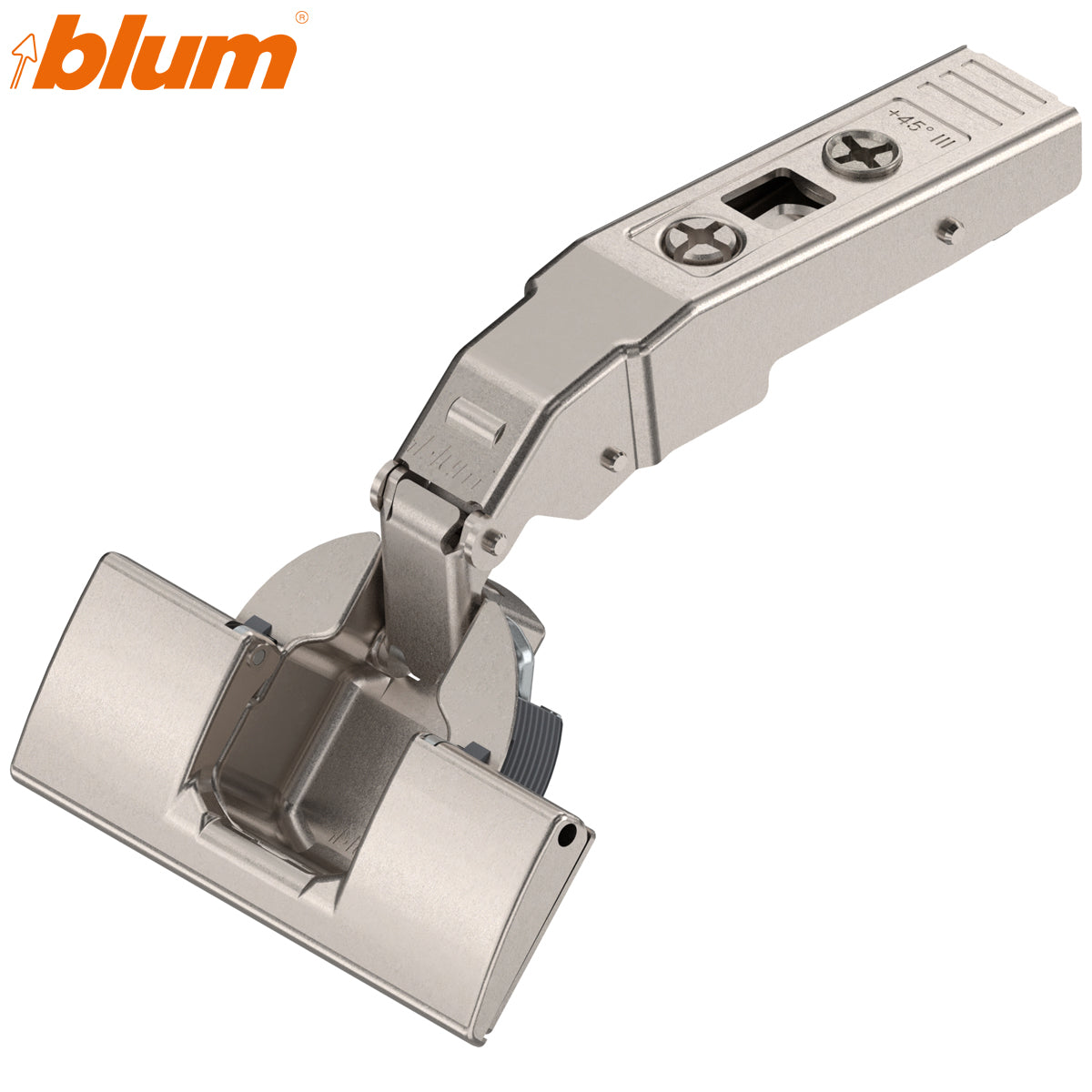 BLUM CLIP ANGLED HINGE +45deg lll MAX OVERLAY INSERTA